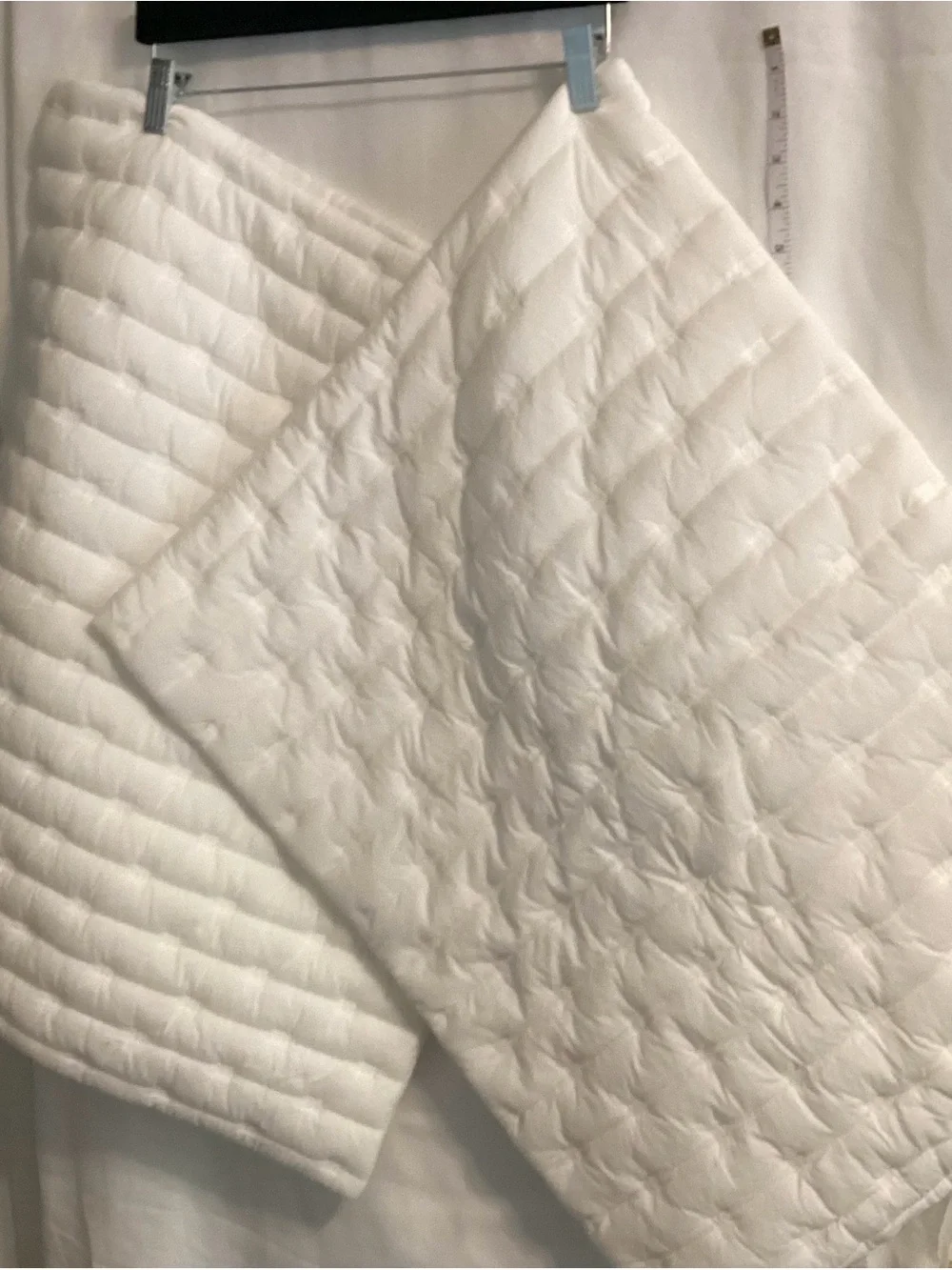 NESTWELL 2  White COTTON Pillow Shams SZ  20” X 26” Lightly Quilted Lightweight